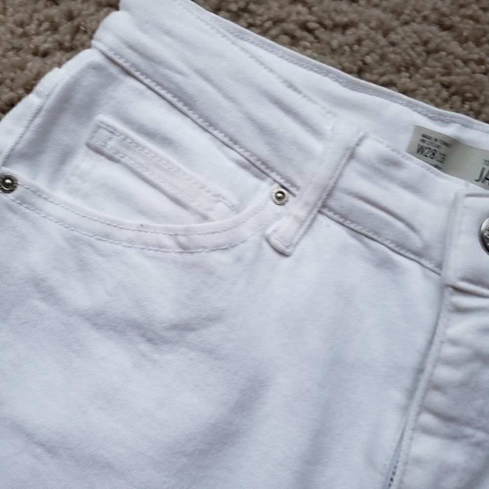 TOPSHOP Jamie Off White Recycled Cotton Blend Jeans Size 28 - Picture 7 of 12